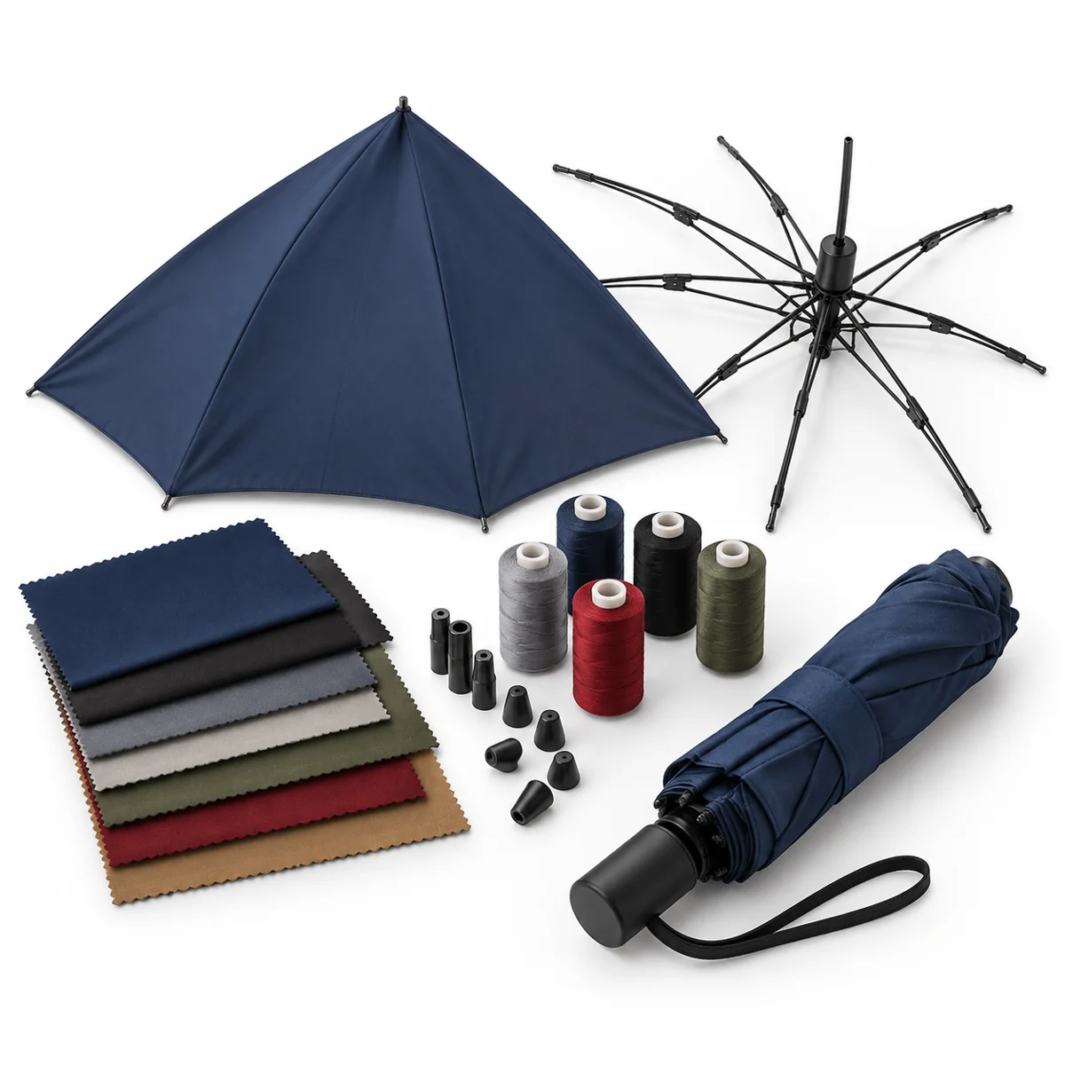 Custom umbrella development, from artwork and sampling to production